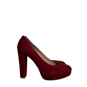 Stuart Weitzman Red Suede Heels 9
